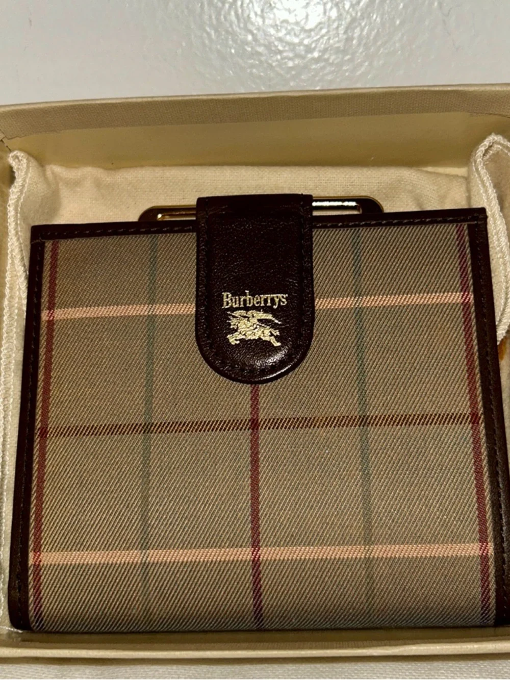 Authentic vintage Burberrys (pre-1999 logo) Nova Check wallet with Box and Dusty - Picture 2 of 8